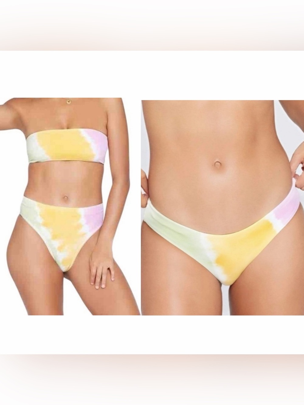 L*Space Beach Wave Bikini Top and Low Rise Bottoms Tie Dye Sunburst Set